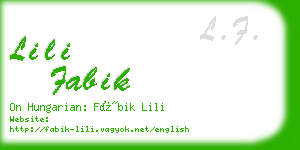 lili fabik business card